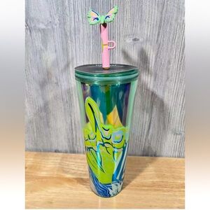 Starbucks Summer 2024 Canna Lily Butterfly Straw Topper Venti Cold Cup Tumbler